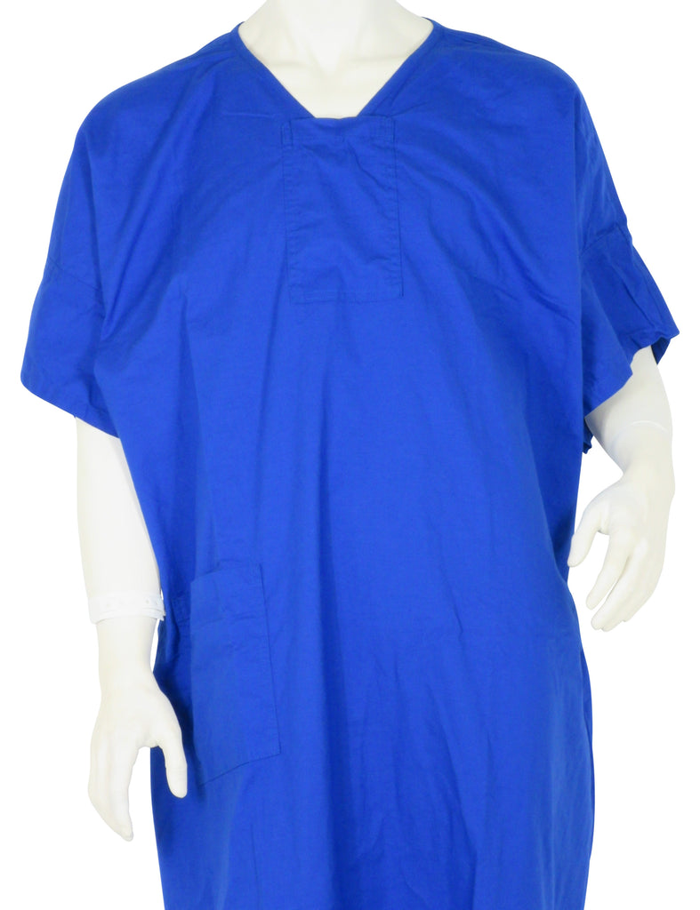 Blue Hospital Patient Gown With Back Ties - One Size Fits All - 1 Pack |  eBay